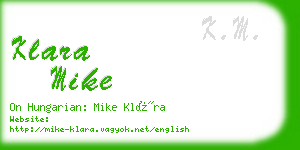 klara mike business card